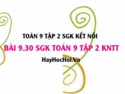 Bài 9.30 SGK Toán 9 tập 2 Kết nối tri thức